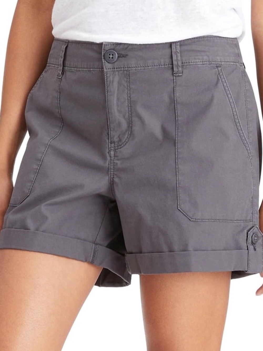 Sanctuary Women’s Gray Rolled-Hem Utility Shorts XXL